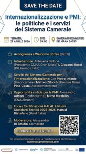 Internazionalizzazione: vertice a Teramo il 28 aprile per piccole e medie imprese con Promos Italia, Unioncamere e Assocamerestero